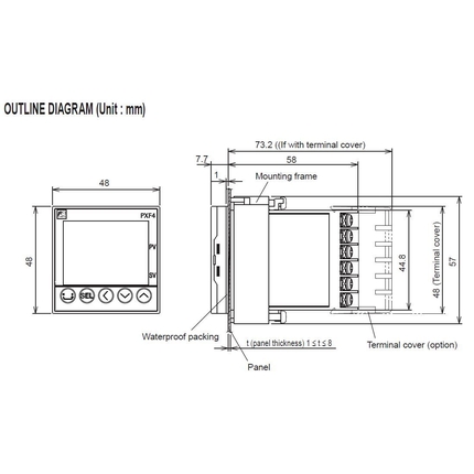 240Vac Temperature Controller with Voltage Output and 2-point Alarm– FUJI PXF4 series