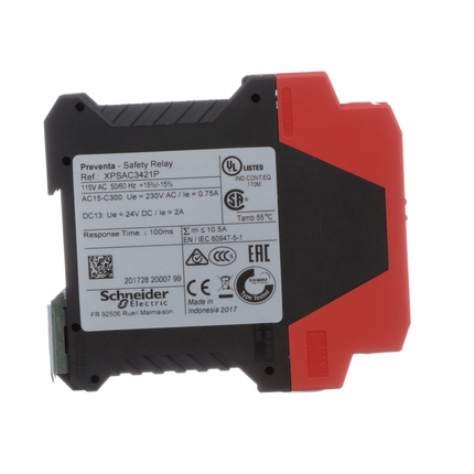 Dual Function Safety Module (Switch Monitoring and Emergency Stops) 115Vac – Schneider Preventa Safety Automation Series