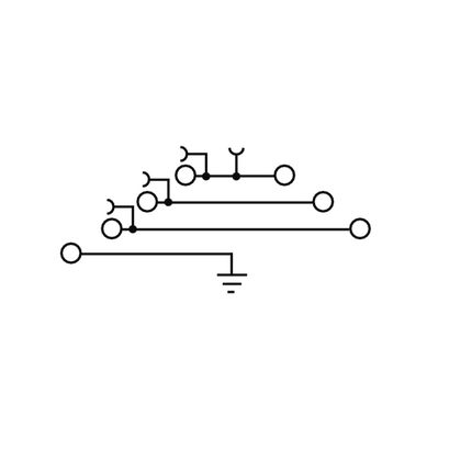 Triple Level Terminal Block with 1 Ground Contact - Weidmüller MAK 2.5 DB