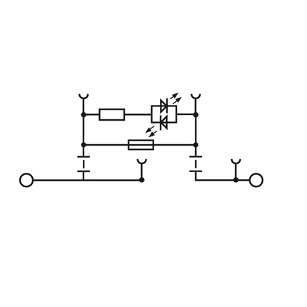 Single Level 1-1/4'' x 1-1/4'' Fuse Terminal Block 120v LED - Weidmüller ZSI 2.5/2/LD