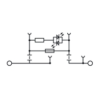 Single Level 1-1/4'' x 1-1/4'' Fuse Terminal Block 120v LED - Weidmüller ZSI 2.5/2/LD 1616490000