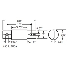 Fusible Type J Action temporisé (indicateur) LPJ450